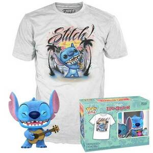 Pop! & Póló: Lilo and Stitch Ukelele Stitch (Flocked) Special Kiadás méret L kép