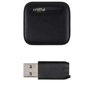 Crucial X6 500GB USB-C 3.1 Gen-2 fekete külső SSD kép