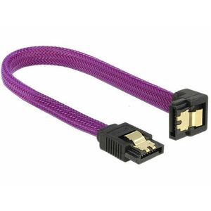 Delock SATA kábel 6 Gb/s 20 cm lefelé / egyenes fém lila Prémium kép