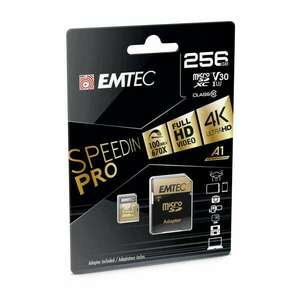 256GB microSDXC Emtec SpeedIN Pro USH-I U3 A1 A2 + adapter (ECMSD... kép