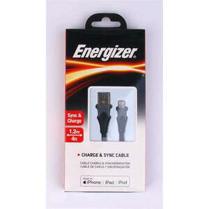 USB kábel, USB-A - Lightning (Apple), 1, 2m, ENERGIZER, fekete kép