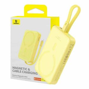 Power bank Baseus Magnetic Mini 10000mAh, USB-C 20W MagSafe sárga... kép