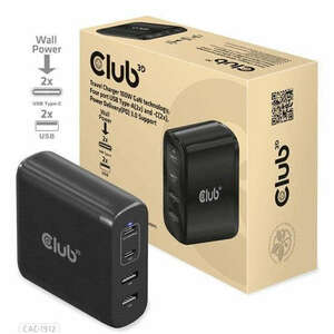 ADA Club3D USB-C Power Adapter 100W EU - Hálózati töltő kép