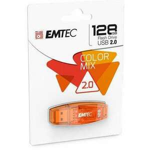 EMTEC Pendrive, 128GB, USB 2.0, EMTEC "C410 Color", narancssárga kép