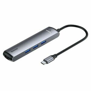 Baseus USB-C HUB 6 az 1-ben adapter 3x USB 3.0 + HDMI + RJ45 + US... kép