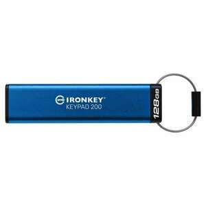 Kingston IronKey Keypad 200 USB 3.2 Gen1 128GB Pendrive - Kék kép