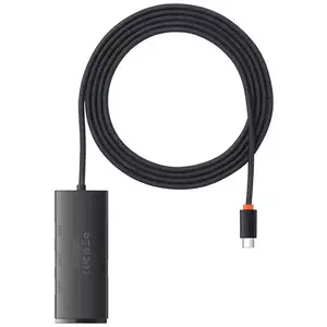 Baseus Lite Series Hub 4in1 USB-C to 4x USB 3.0 + USB-C, 2m (Black) kép