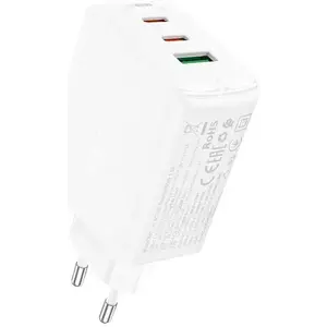 Töltő Acefast A41 wall charger, 2x USB-C + USB, GaN 65W (white) (6974316281764) kép