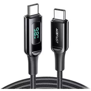 Kábel Cable USB-C to USB-C Acefast C6-03 with display, 100W, 2m (black) kép