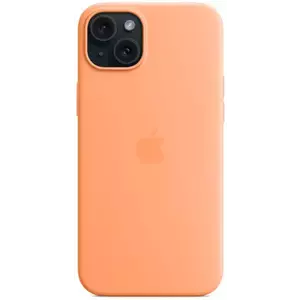 Tok Apple iPhone 15+ Silicone Case with MS - Orange Sorbet kép