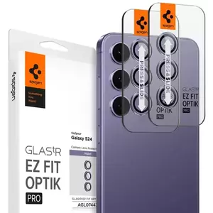 TEMPERED KIJELZŐVÉDŐ FÓLIA Spigen Glass tR EZ Fit Optik Pro 2 Pack, violet - Samsung Galaxy S24 (AGL07443) kép