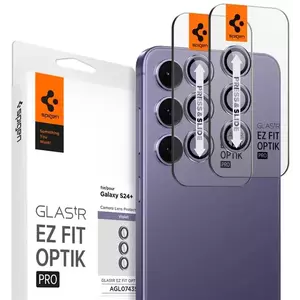 TEMPERED KIJELZŐVÉDŐ FÓLIA Spigen Glass tR EZ Fit Optik Pro 2 Pack, violet - Samsung Galaxy S24+ (AGL07435) kép