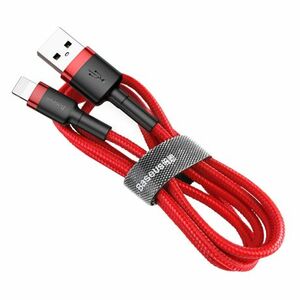 Baseus Cafule Durable Nylon Braided kábel USB / Lightning QC3.0 2m, piros (CALKLF-C09) kép