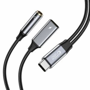 Tech-Protect Ultraboost adapter USB-C - USB-C / 3.5mm jack 60W 6A PD, fekete kép