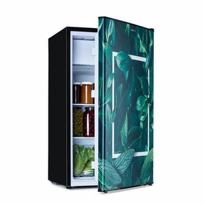 Klarstein CoolArt, 79L, kombinált hűtőszekrény, E energiahatékonysági osztály, 9 liter fagyasztó, formatervezett ajtó kép