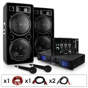 Electronic-Star DJ SET "DJ-20.1" PA erősítő, PA hangfal, keverőpult, 2000W kép