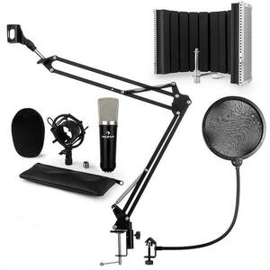 Auna CMO003 V5, fekete, mikrofon készlet, kondenzátoros mikrofon, mikrofonkar, XLR kép