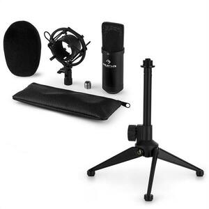 Auna auna CM00B mikrofon készlet V1 - fekete stúdió mikrofon pókkal és asztali állvánnyal kép
