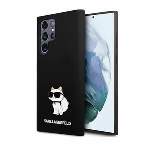 Karl Lagerfeld Liquid Silicone Choupette NFT hátlapi tok Samsung Galaxy S24 Ultra számára, fekete kép