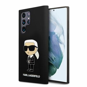 Karl Lagerfeld Liquid Silicone Ikonik NFT hátlapi tok Samsung Galaxy S24 Ultra számára, fekete kép