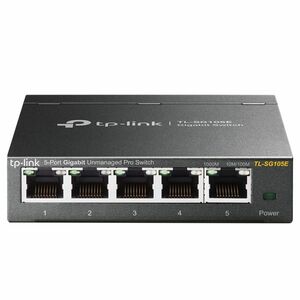 TP-Link TL-SG105E 5-Port Gigabit Easy Okos Switch kapcsoló, Fekete kép
