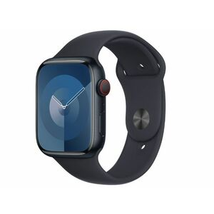 Apple Watch Series 9 GPS + Cellular, 45mm (MRMC3QH/A) éjfekete alumíniumtok, éjfekete sportszíj - S/M kép
