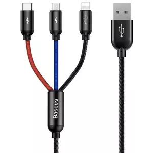Kábel Baseus 3in1 Cable USB-C / Lightning / Micro 3, 5A 0, 3m (Black) (6953156273931) kép
