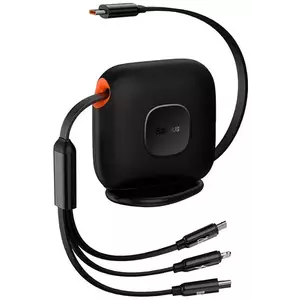 Kábel Baseus Traction 3-in-1 USB-C cable USB-C / Lightning / Micro 100W 1.7m (black) kép