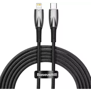 Kábel USB-C cable for Lightning Baseus Glimmer Series, 20W, 2m (Black) kép