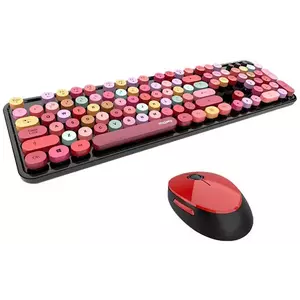 Billentyűzet Wireless keyboard + mouse set MOFII Sweet 2.4G (black&red) kép