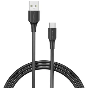 Kábel Vention USB 2.0 A to USB-C 3A cable 0.5m CTHBD black kép