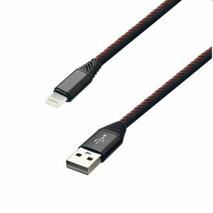 MobilNET Adat- és töltőkábel TPU USB/Lightning, 2A, 2m, fekete kép