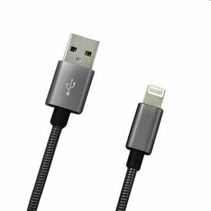 MobilNET Adat- és töltőkábel USB/Lightning, 2A, 1m, szürke kép