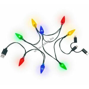 USB töltőkábel LED fényekkel - A készlet erejéig! kép