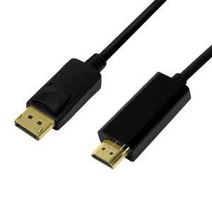 Logilink DisplayPort kábel, DP/M-HDMI-A/M, 4K/30 Hz, fekete, 3 m kép