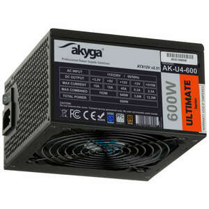 Akyga AK-U4-600 tápegység 600 W 20+4 pin ATX ATX Fekete kép