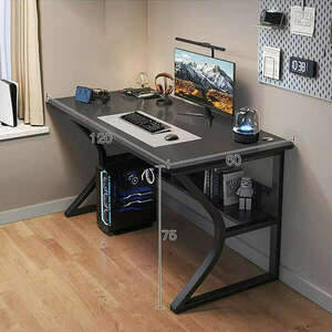 Gamer asztal minőségi íróasztal fekete 120x60x75 cm OTC-B1 kép