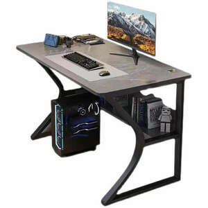 Gamer asztal minőségi íróasztal szürke 140x60x75 cm OTC-G2 kép