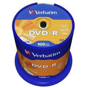 DVD-R lemez, AZO, 4, 7GB, 16x, 100 db, hengeren, VERBATIM kép
