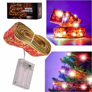 Szalag dekoratív LED szalag 10m 100LED karácsonyfa fények karácsonyi dekoráció több színű elemekkel kép