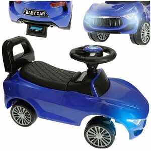 Gyermekkocsi hanggal és fényekkel kék kép