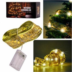 Szalag dekoratív LED szalag 10m 100LED karácsonyfa fények karácsonyi dekoráció meleg fehér elemekkel kép