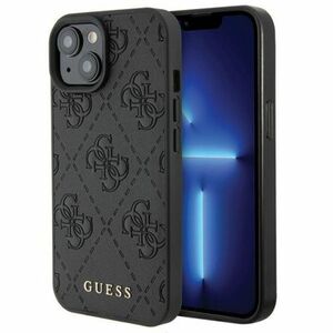 Guess Leather Stamped tok iPhone 15, fekete kép