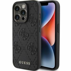 Guess Leather Stamped tok iPhone 15 Pro, fekete kép