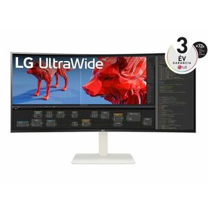 LG UltraWide 38 UWQHD IPS 144Hz ívelt monitor (38WR85QC-W) fehér kép