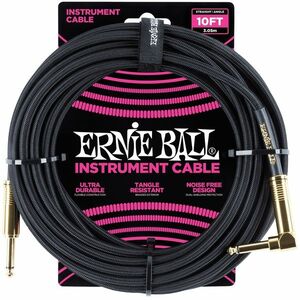 Ernie Ball 10' Braided Cable Black kép