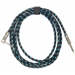 Amumu Woven Instrument Cable Blue Angled 3 m kép