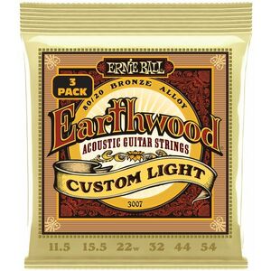 Ernie Ball 3007 Earthwood Custom Light 80/20 Bronze 3-Pack kép