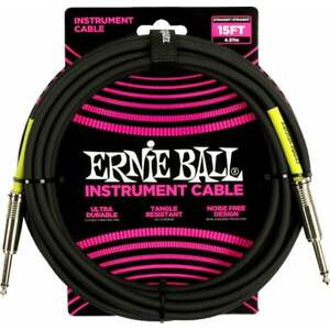 Ernie Ball PVC Straight Straight Inst Cable Fekete 4, 6 m Egyenes - Egyenes kép