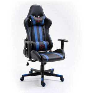 Dark Gamer szék nyak- és derékpárnával - kék-fekete kép